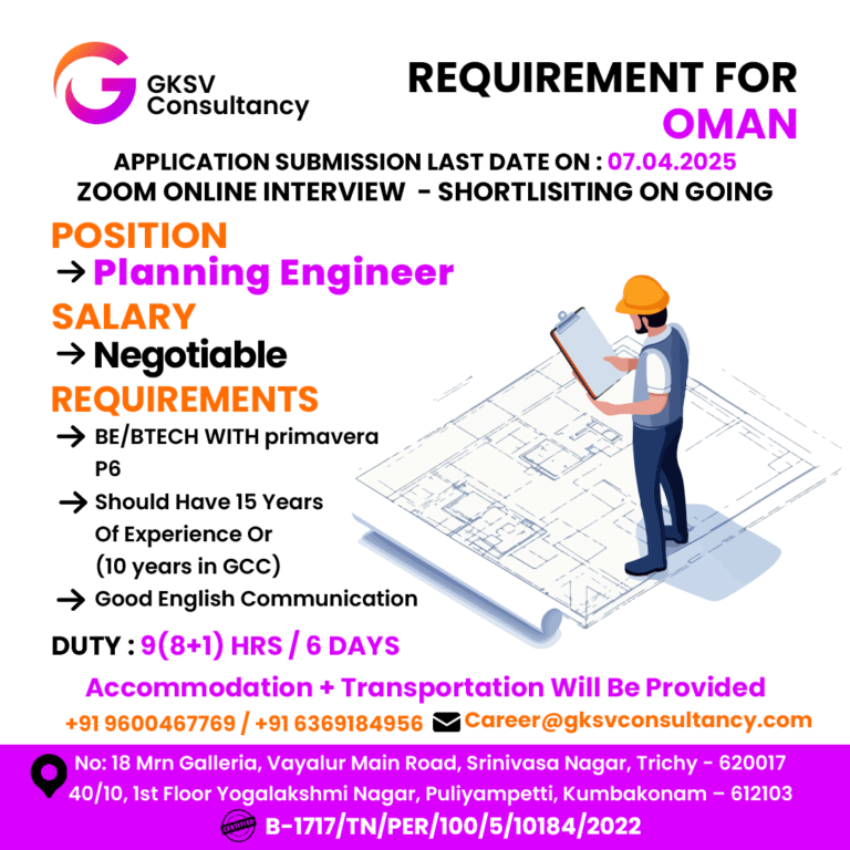Urgent Hiring for Oman