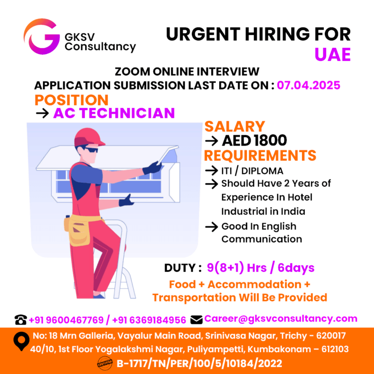 Urgent Hiring for UAE