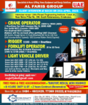 UAE job vacancies Al Faris Group client interview Kochi April 2025
