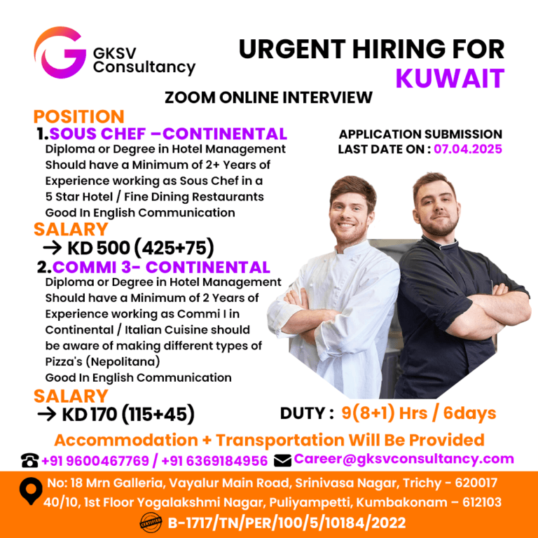 Urgent Hiring for Kuwait