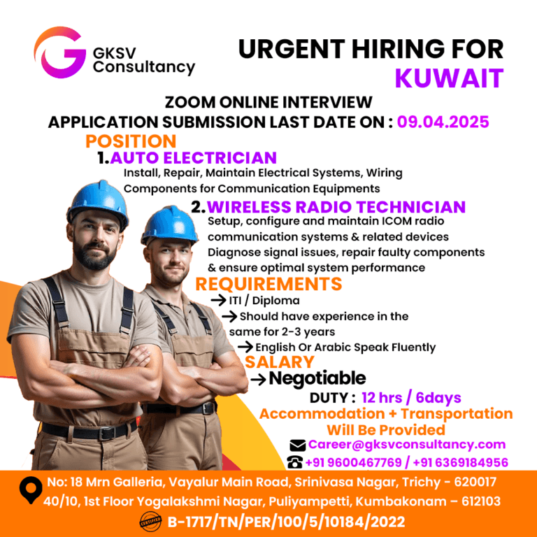 Urgent Hiring for Kuwait