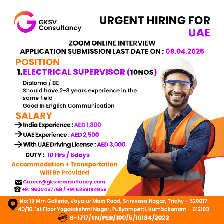 Urgent Hiring for UAE