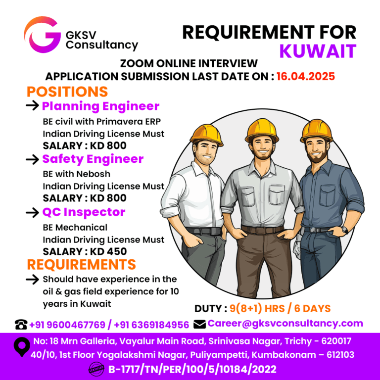 Urgent Hiring for Kuwait