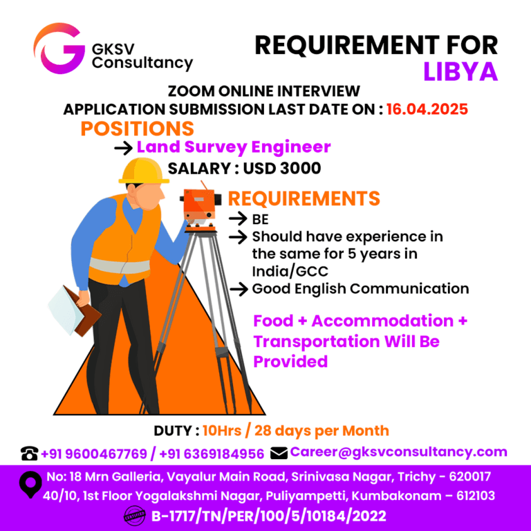 Urgent Hiring for Libya