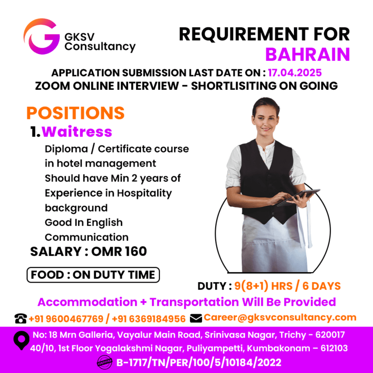 Urgent Hiring for Bahrain