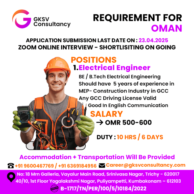 Urgent Hiring for Oman