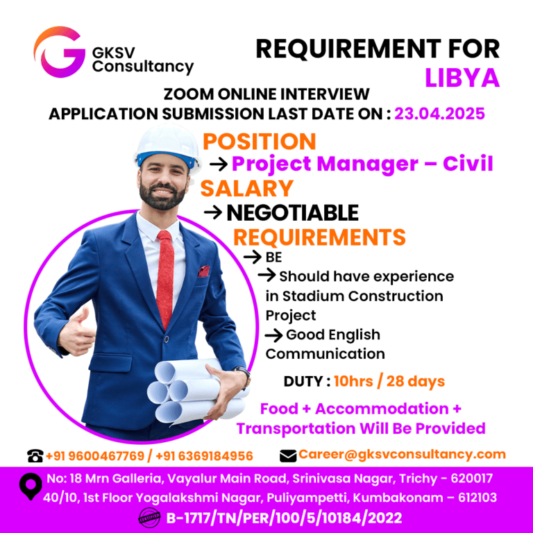 Urgent Hiring for Libya