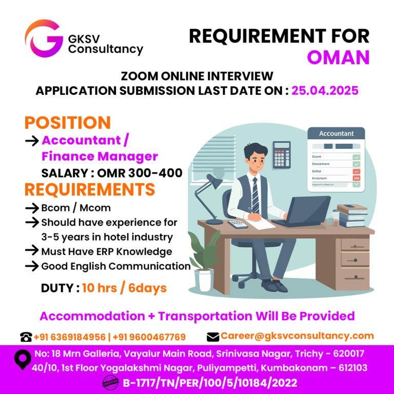 Urgent Hiring for Oman
