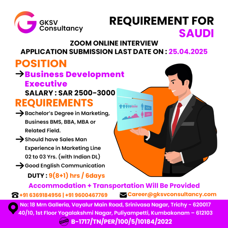 Urgent Hiring for saudi arabia