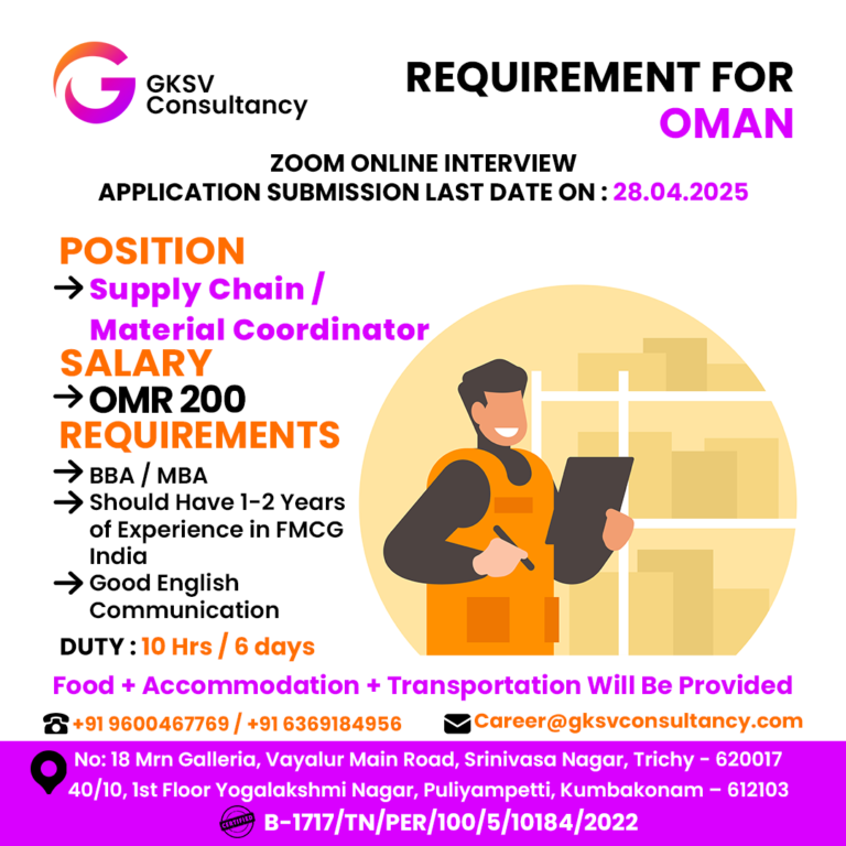 Urgent Hiring for Oman