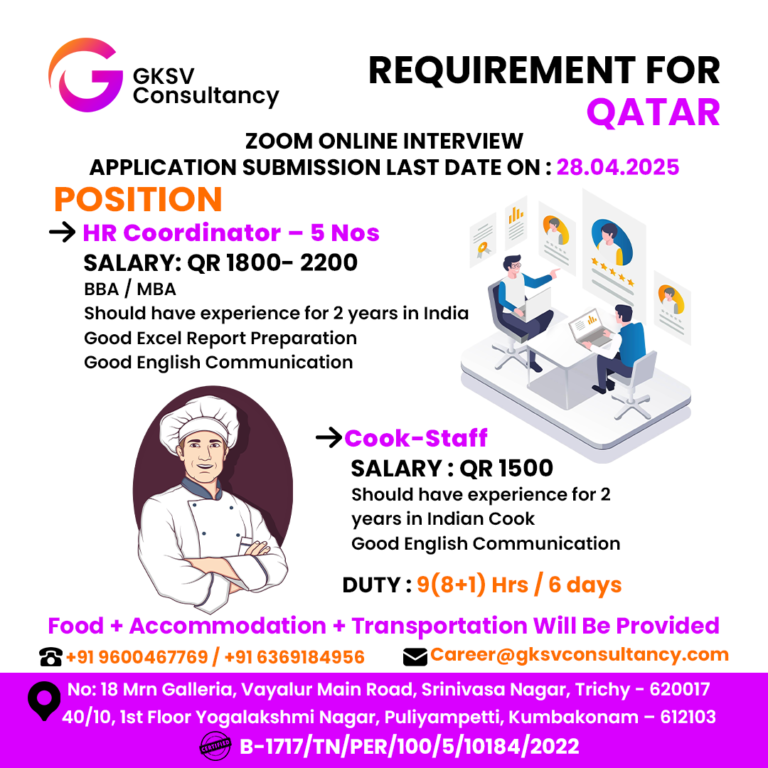 Urgent Hiring for Qatar