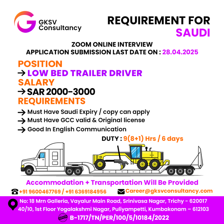 Urgent Hiring for saudi arabia
