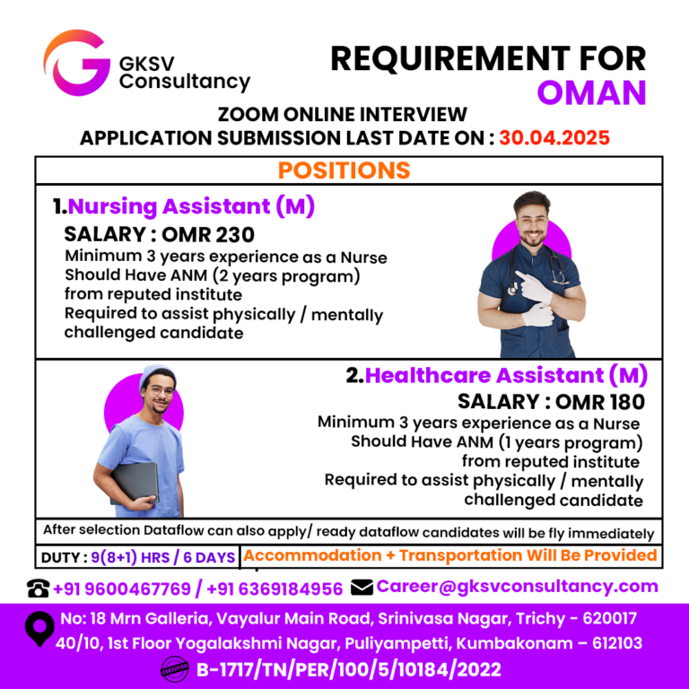 Urgent Hiring for Oman