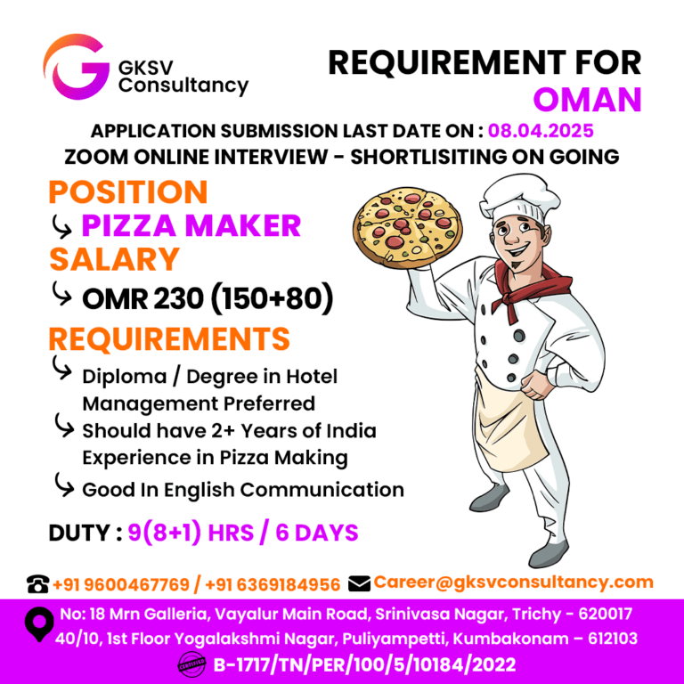 Urgent Hiring for Oman
