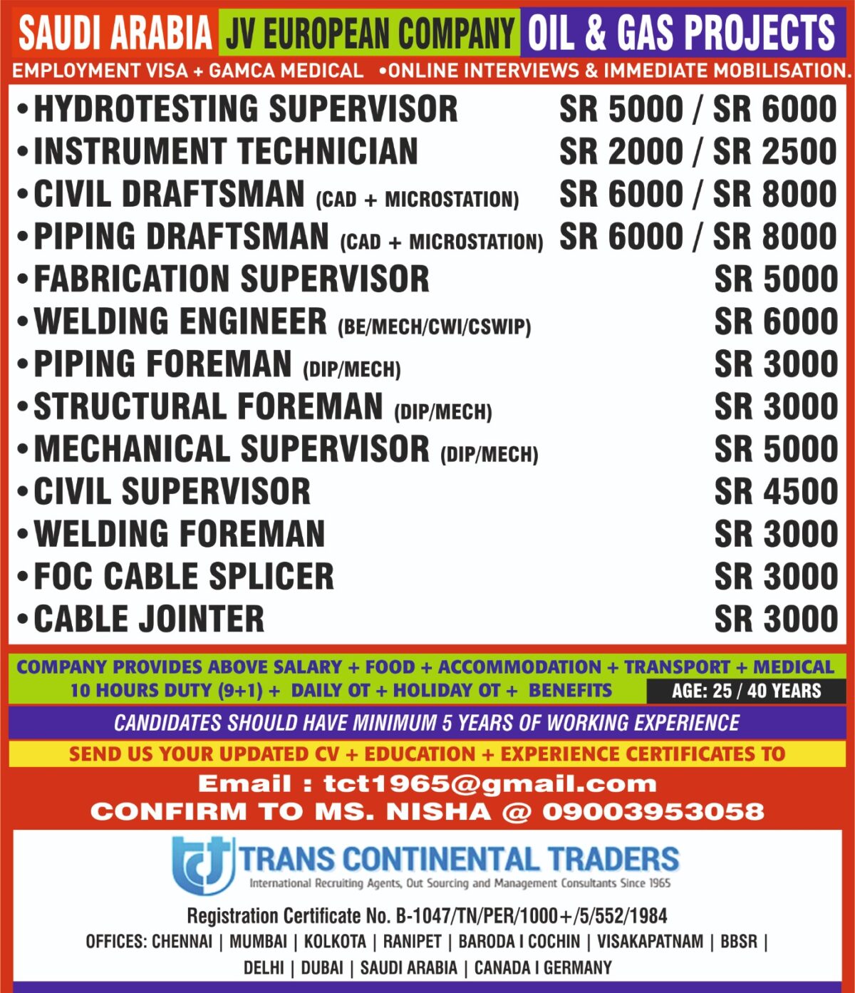 Saudi Arabia Oil and Gas jobs with European JV Company – April 2025 job vacancies and salary details