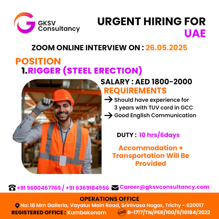 Urgent Hiring for UAE