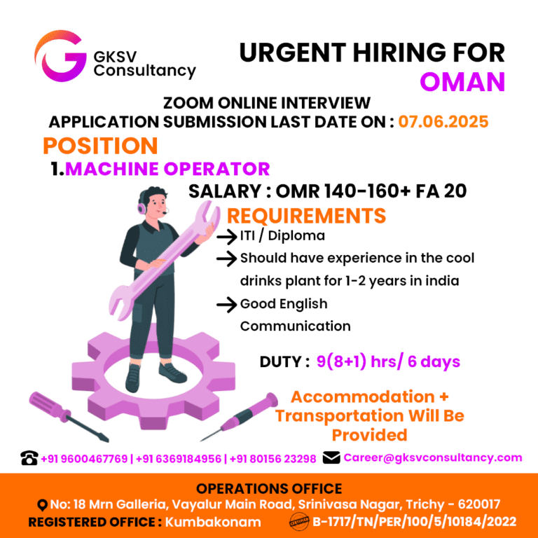 Urgent Hiring for Oman