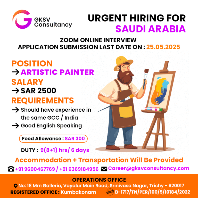 Urgent Hiring for saudi arabia