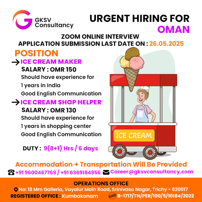 Urgent Hiring for Oman