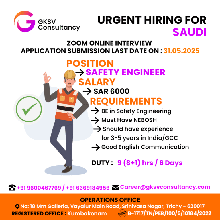 Urgent Hiring for saudi arabia