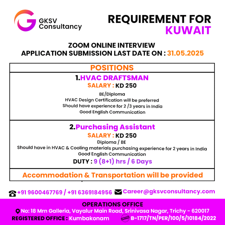 Urgent Hiring for Kuwait