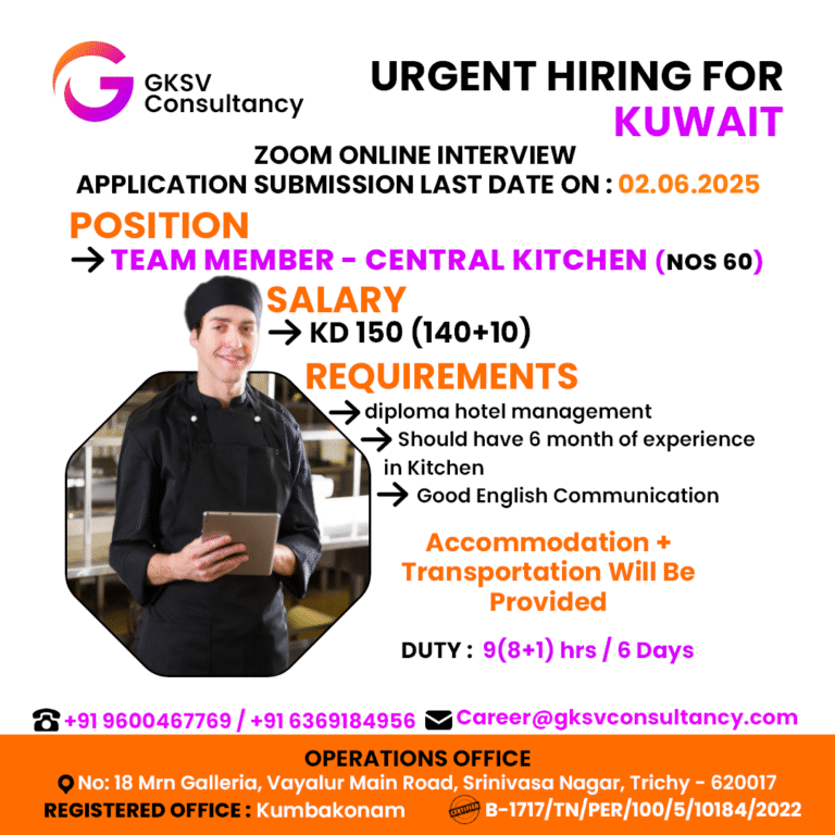 Urgent Hiring for Kuwait