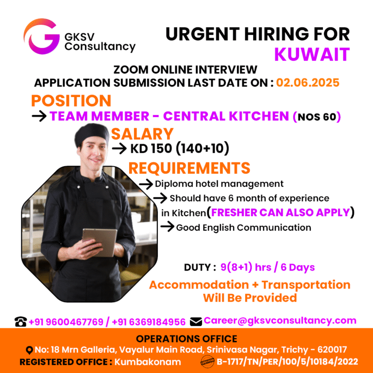 Urgent Hiring for Kuwait