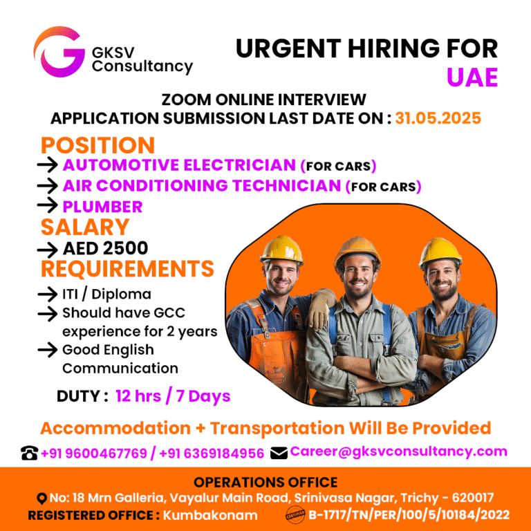 Urgent Hiring for UAE