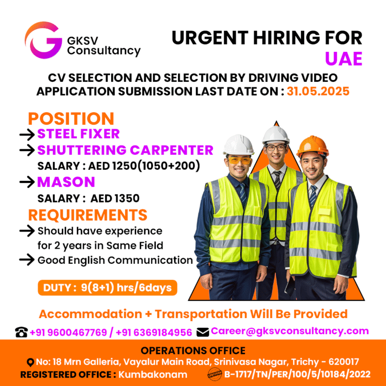 Urgent Hiring for UAE