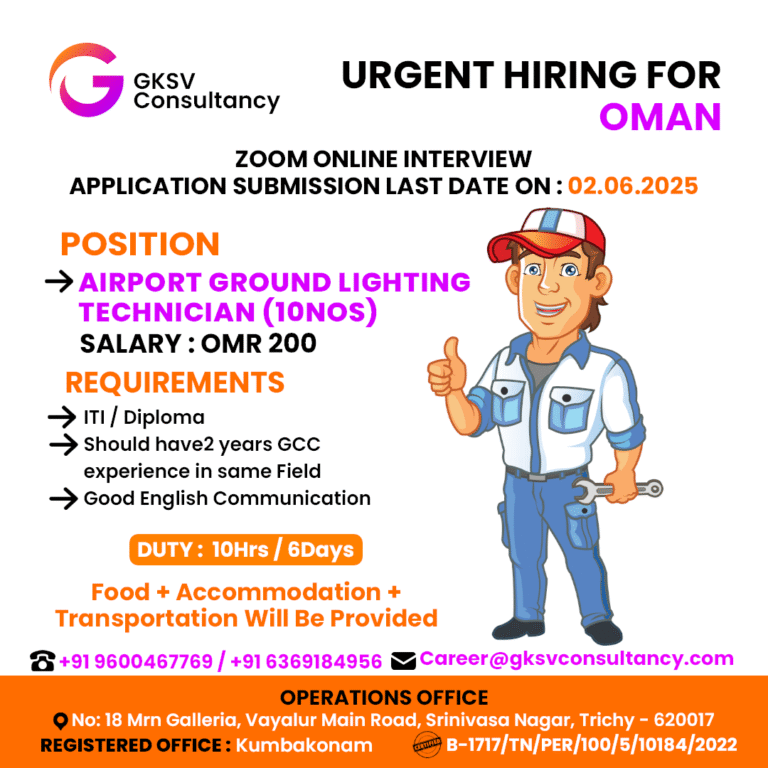 Urgent Hiring for Oman