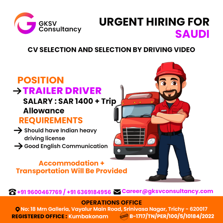 Urgent Hiring for saudi arabia