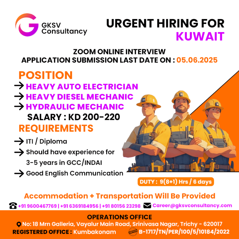 Urgent Hiring for Kuwait