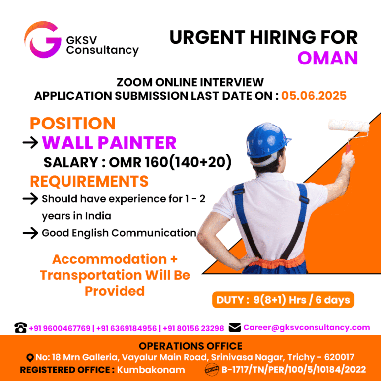 Urgent Hiring for Oman