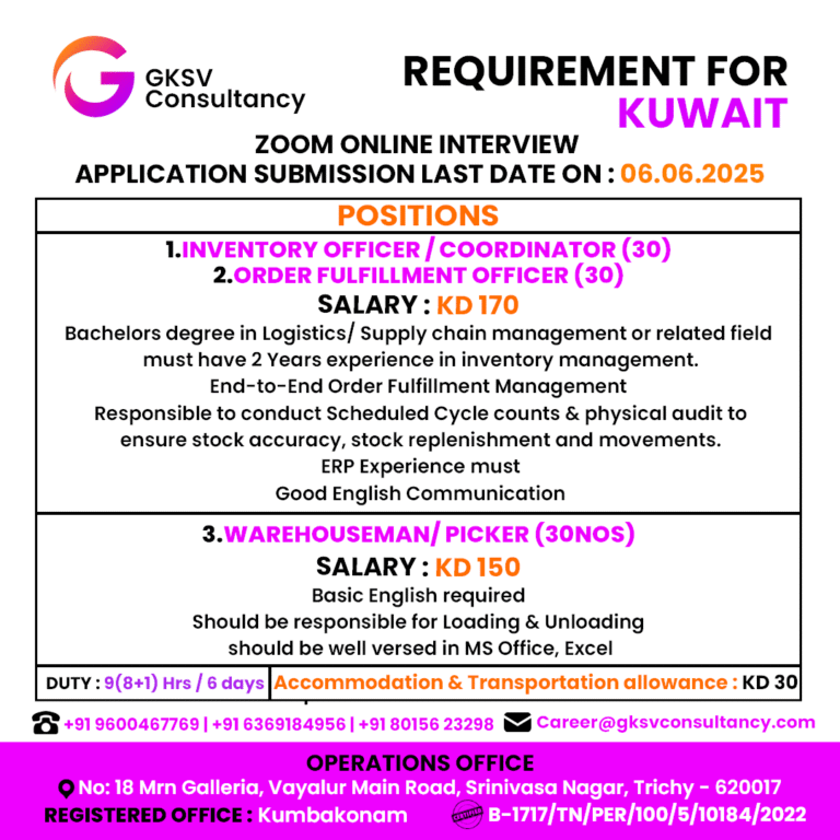 Urgent Hiring for Kuwait