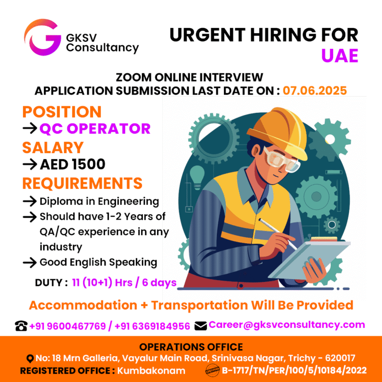 Urgent Hiring for UAE