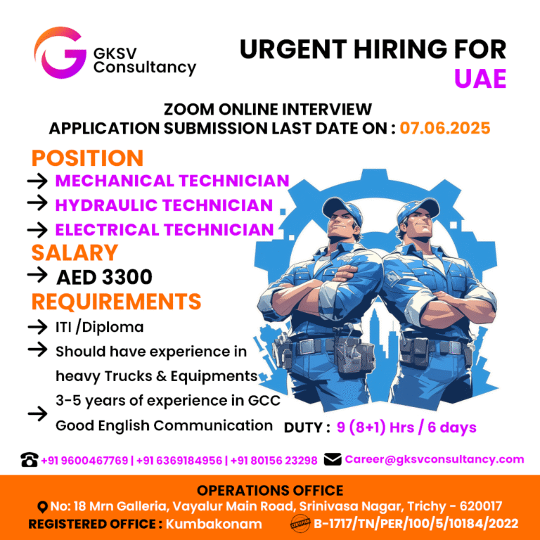 Urgent Hiring for UAE