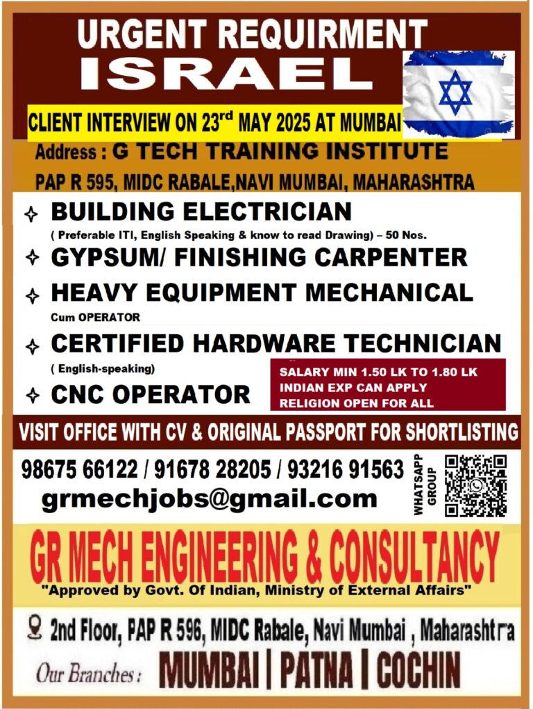 URGENT REQUIREMENT FOR ISRAEL