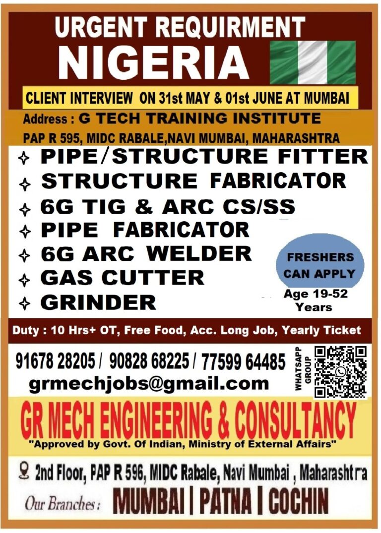 URGENT REQUIREMENT FOR NIGERIA