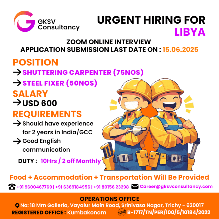 Urgent Hiring for Libya