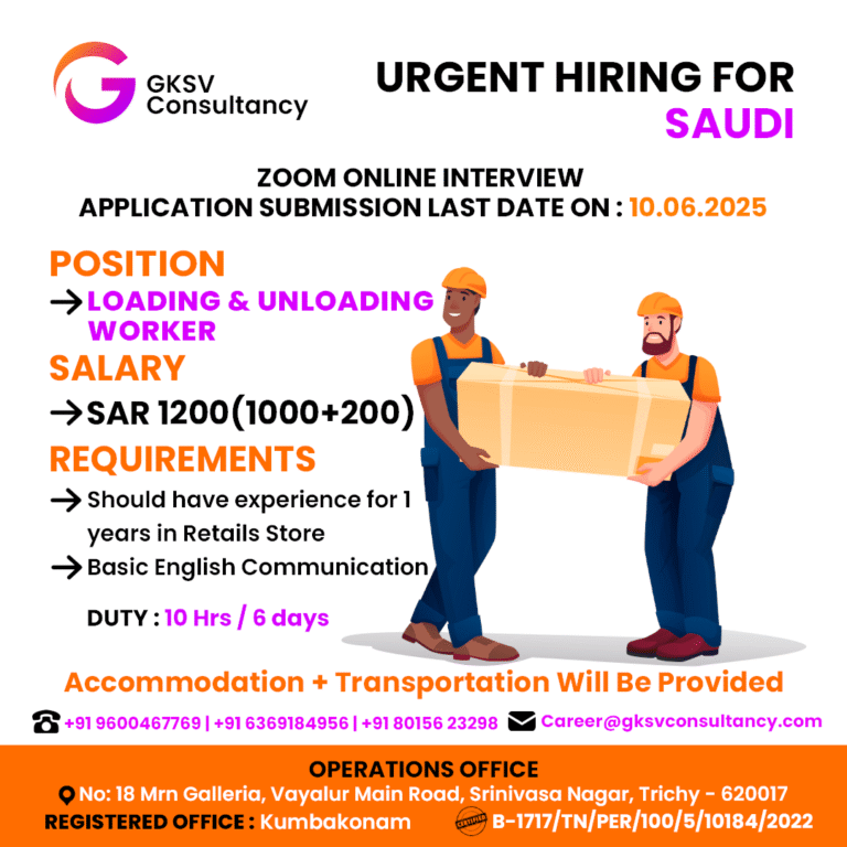 Urgent Hiring for saudi arabia