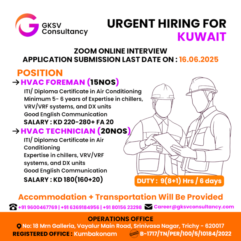 Urgent Hiring for Kuwait