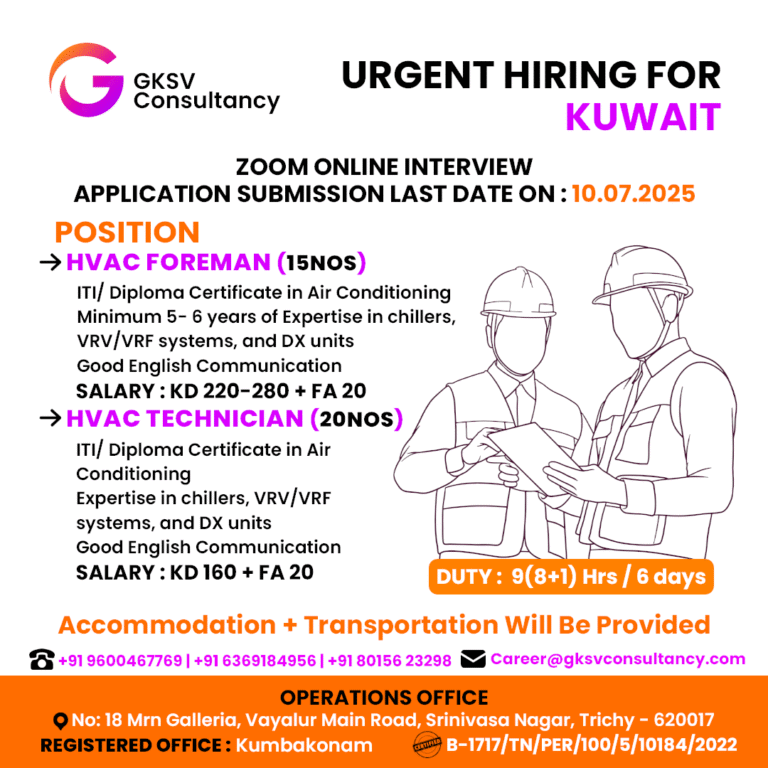 Urgent Hiring for Kuwait