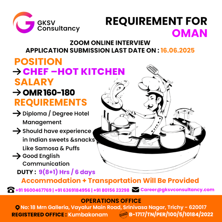 Urgent Hiring for Oman