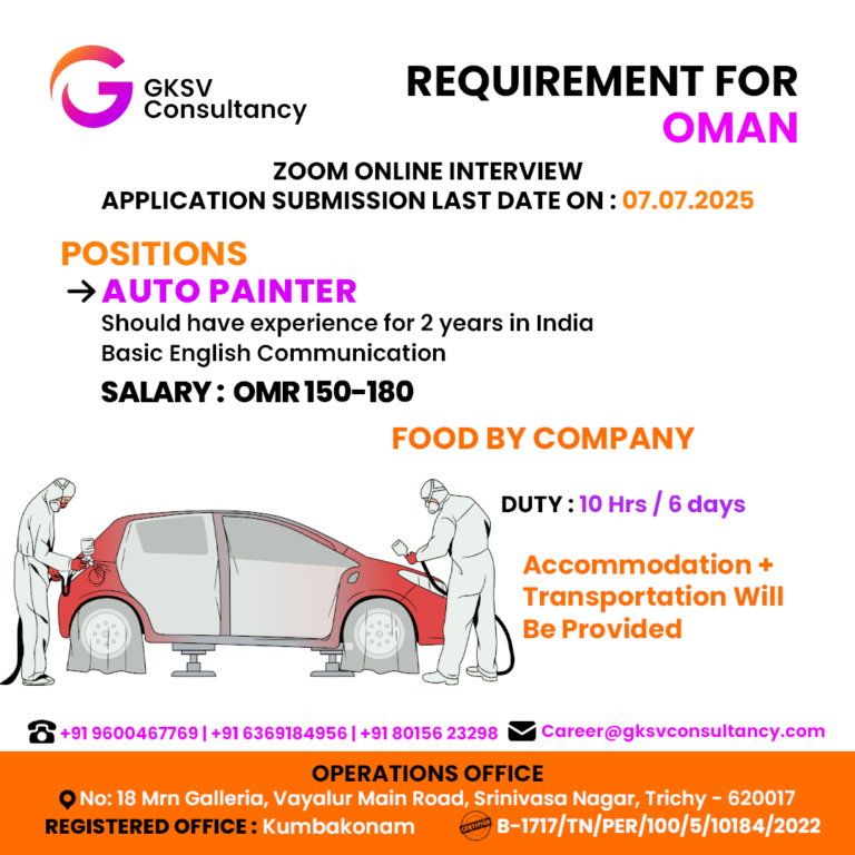 Urgent Hiring for Oman