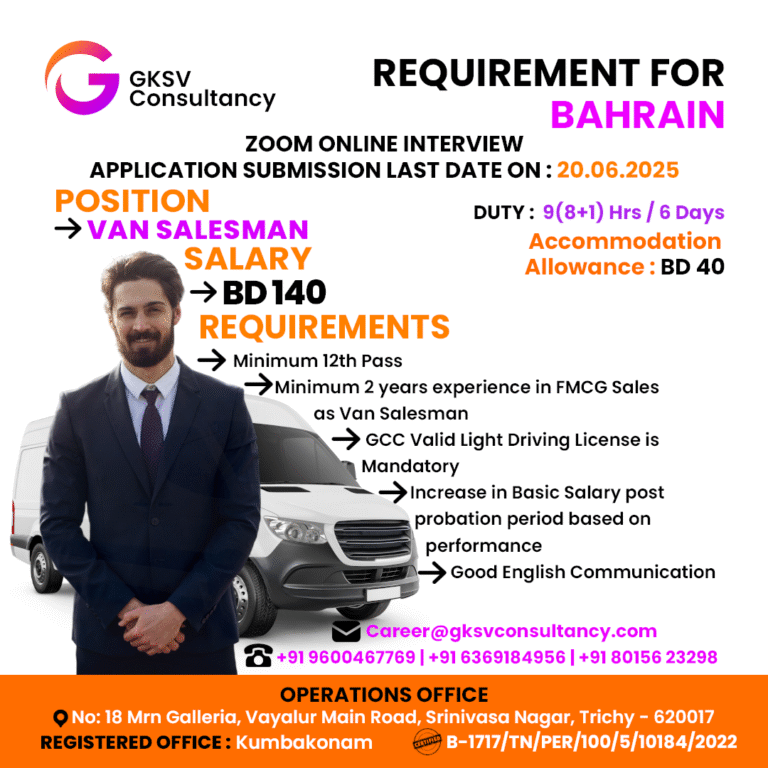 Urgent Hiring for Bahrain