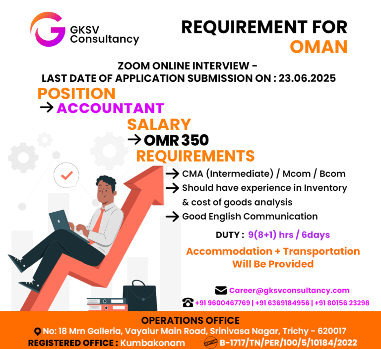 Urgent Hiring for Oman