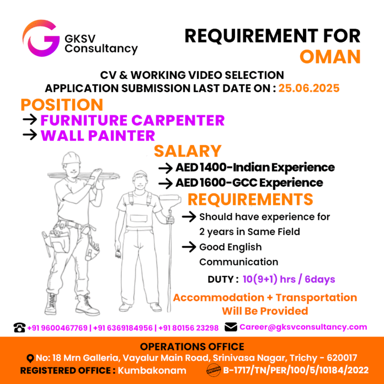 Urgent Hiring for UAE