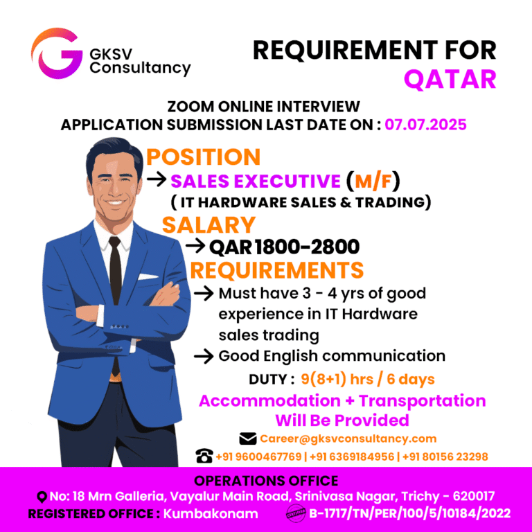 Urgent Hiring for Qatar