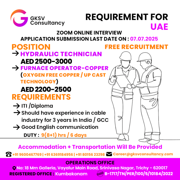 Urgent Hiring for UAE