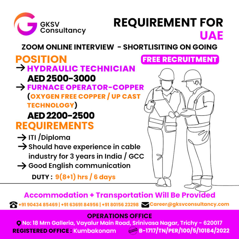 Urgent Hiring for UAE